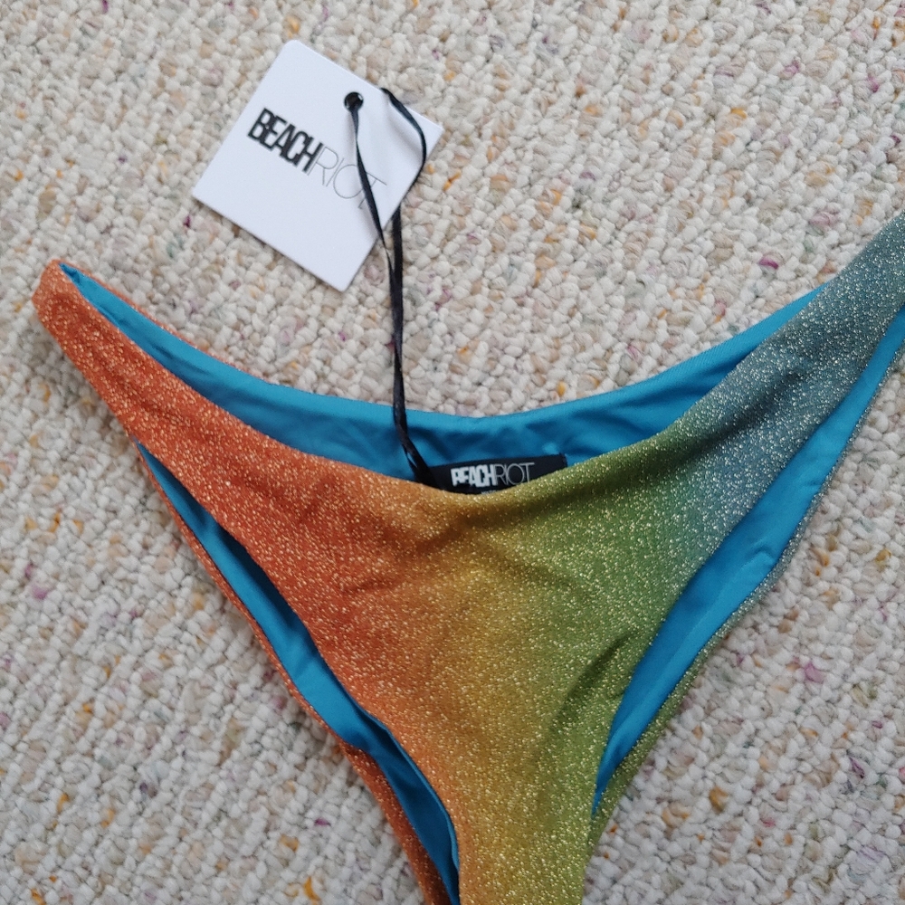 Beach Riot Women's Multicolor Ombre Bikini Bottom Sz L New with tags